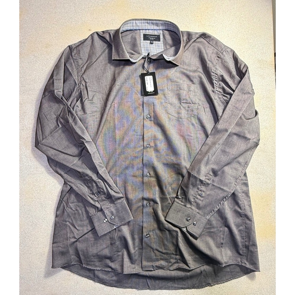 Lindbergh Black Label Mens 3XL Gray Long Sleeve Button Up Dress Shirt NWT-2114